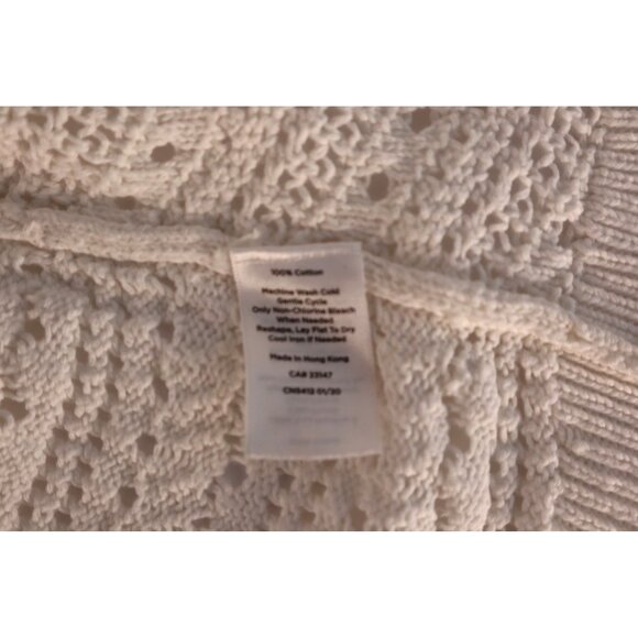 Talbots Women's Ivory Crochet Sweater Size X - Picture 7 of 13